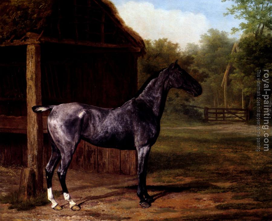 Jacques-Laurent Agasse : Lord Rivers' Roan mare In A Landscape